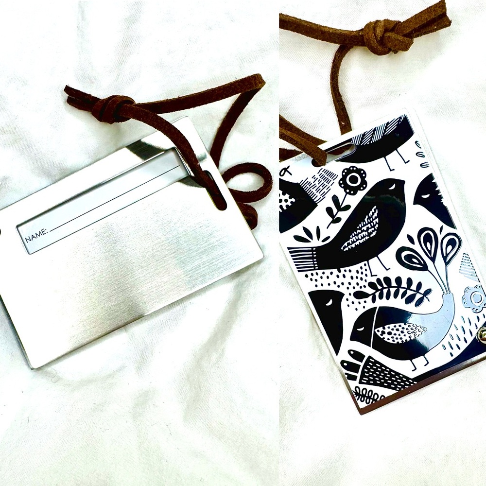 Metal Luggage‎ Tag Suitcase Label Aluminum Birds from Crate and Barrel